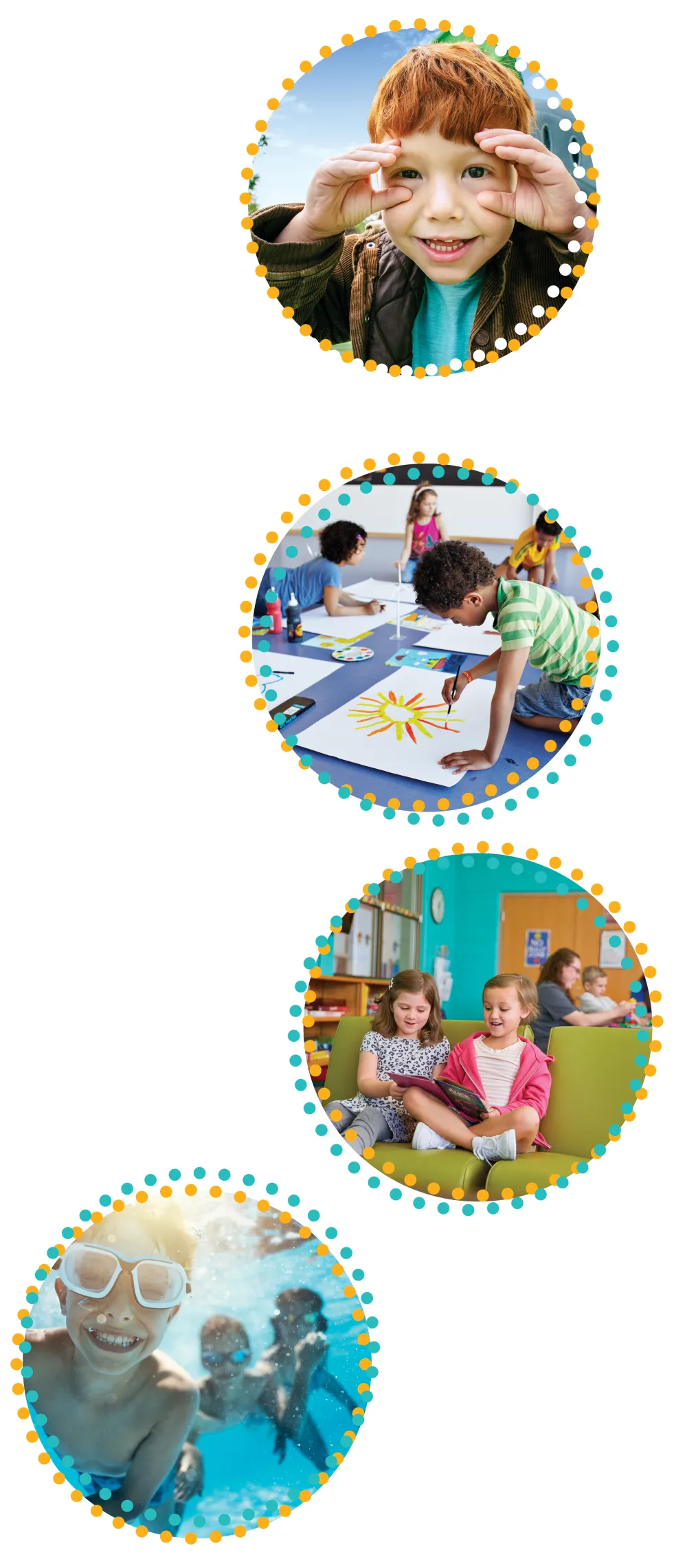Multiple of images in day camp activities